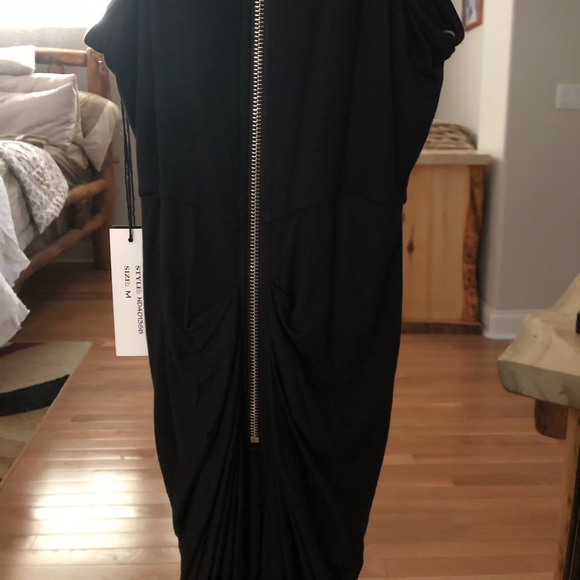NWT Shinestar size:M blk tank long dress w/slit - Picture 5 of 7